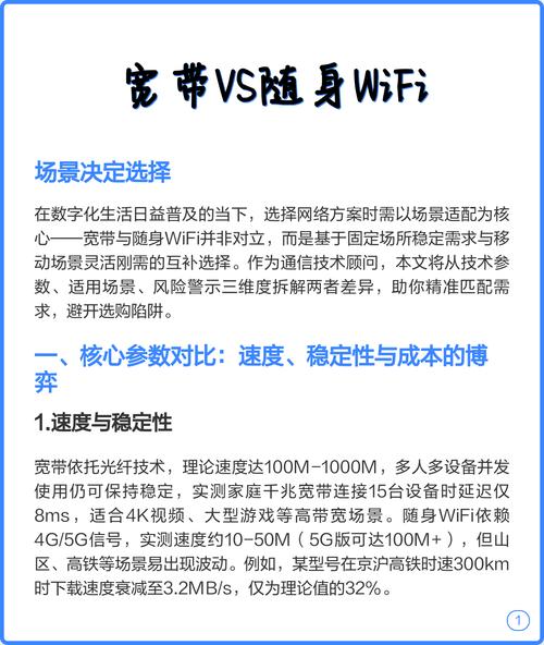 宽带vs随身wifi场景决定选择